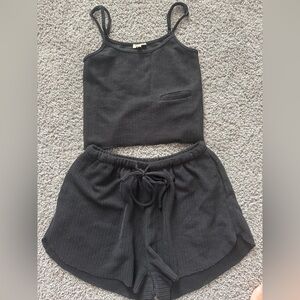 POL Charcoal Knit Top Size Small